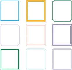 Border frame geometric pattern vector set 