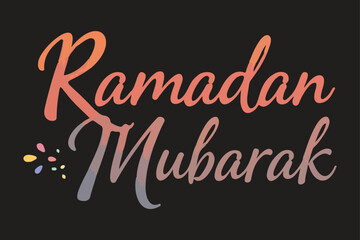 Ramadan Mubarak with decoration typography calligraphy illustration