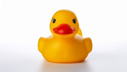yellow duck toy isolated on white background