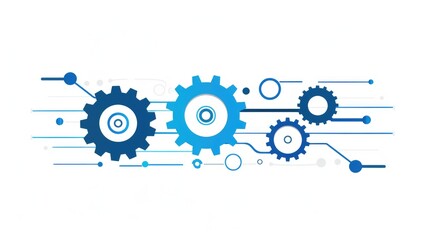 Abstract Tech Background with Gears and Circuitry