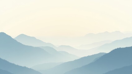 Obraz premium Serene Blue Mountains Landscape Hazy Ridge Panorama Nature Scenery