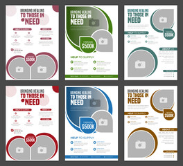 Charity Flyer Template for Fundraising Events Donations and Nonprofit Campaigns Ideal for Community Support Awareness Volunteer Programs and Social Causes Fully Editable Vector EPS Format for Print.