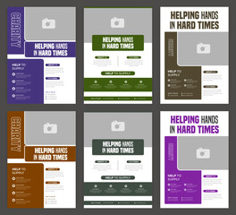 Charity Flyer Template for Fundraising Events Donations and Nonprofit Campaigns Ideal for Community Support Awareness Volunteer Programs and Social Causes Fully Editable Vector EPS Format for Print.