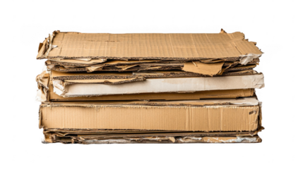 Stacked Corrugated Cardboard Boxes in Various States of Condition