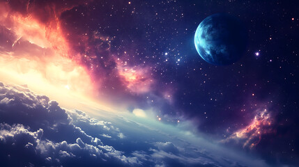 Ethereal View of Planet Earth from Deep Space
