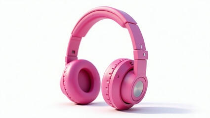 Pink Over-Ear Headphones on White Background