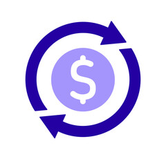 Icon a money flow, isolated against a clean background.