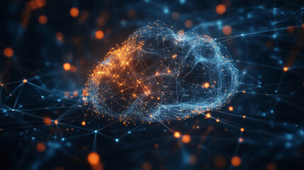 Abstract Digital Brain Network AI Neural Network Data Connectivity Technology Concept