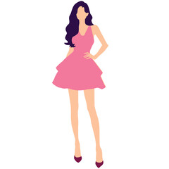 Woman wearing pink dress and stiletto