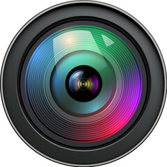 Camera photo lens isolated, 3d icon.
