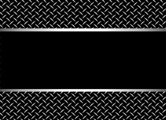 Silver black background shiny with diamond plate pattern, 3D idustrial style design.