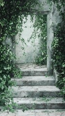 Charming Rustic Secret Garden Entrance with Overgrown Vines
