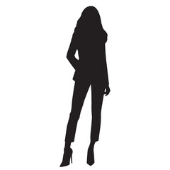 Fototapeta premium Woman in formal wear and stiletto silhouette.