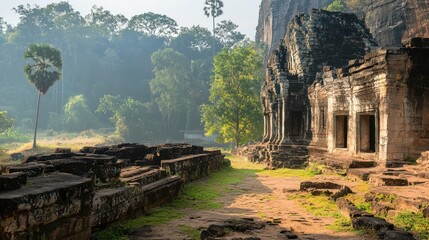 Limestone Cliffs and Hidden Caves in Cambodia's Scenic Landscape