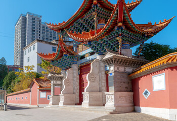 Fototapeta premium Historic buildings in the city, Qujing, Yunnan, China.