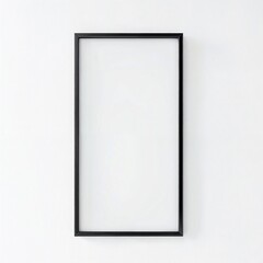 Empty Frame Mockup 3D, Minimal Display Isolated on White Background.