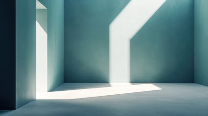 Obraz premium Teal Interior Space with Sunlight