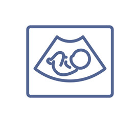 Outline medical equipment, modern technology for diagnosis of various disease, lineart pictogram, simple linear flat vector illustration isolated on white background.