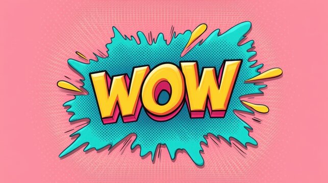Vibrant and Colorful Comic Style WOW Expression with Bright Background for Dynamic and Engaging Content Creation and Design Projects