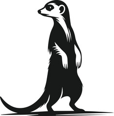 vector illustration of a cartoon meerkat