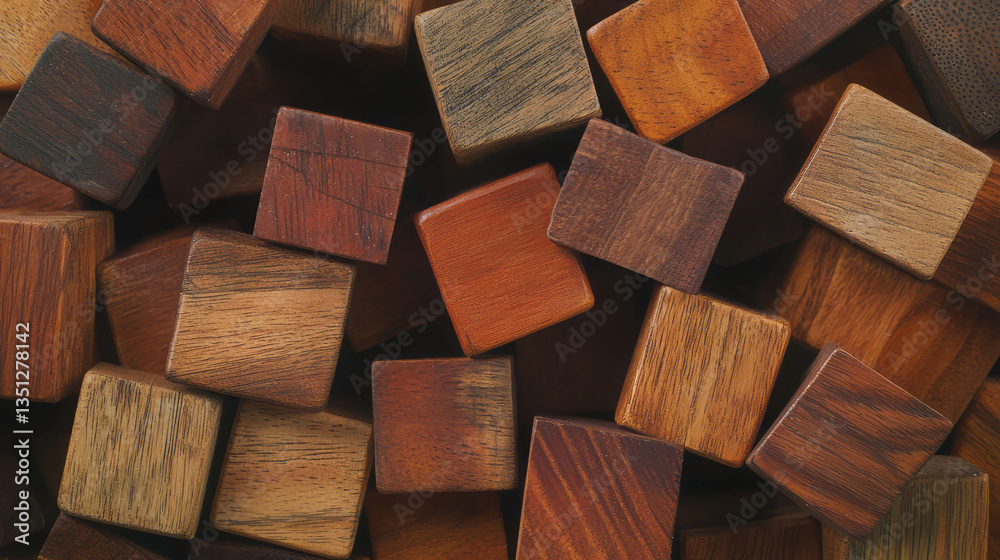 Poster realistic wooden alphabet blocks set for educational learning and decorative design