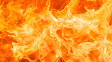 Fiery orange flames burning intensely, abstract background ideal for design