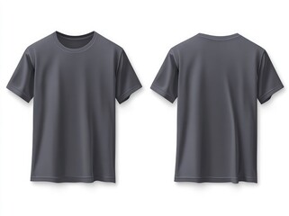 Blank Gray T-Shirt Mockup Front and Back View