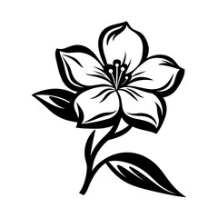 Fototapeta premium Elegant black and white floral illustration, perfect for botanical designs and decorative elements.