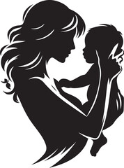 Mother and Son Silhouette Vector Bundle
