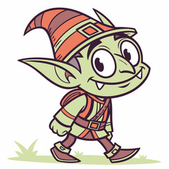 Obraz premium a cartoon green goblin with a hat and hat