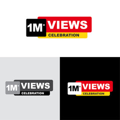 Download this Views Celebration Thumbnail Banner Set 1M, 1 Million Views, 1M Views, 1M Views eps vector file5