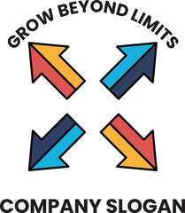 Illustration in the concept of business arrow in line style