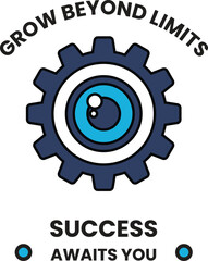 gear and the words grow beyond limits on it