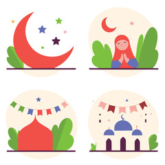 Fototapeta premium Eid Mubarak Icon Collection