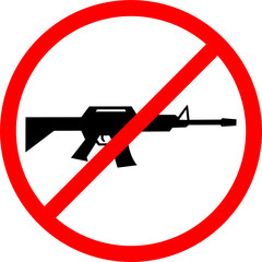 No Firearms Sign with Red Circle. a sign prohibited from carrying firearms. no guns prohibited area sign. anti terrorism symbol
