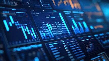 Modern Data Visualization Dashboard with Colorful Graphs and Charts