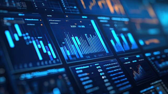 Modern Data Visualization Dashboard with Colorful Graphs and Charts