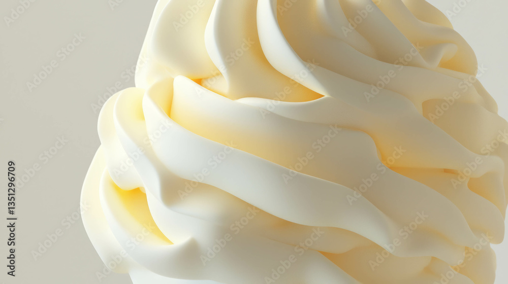 Poster realistic vanilla buttercream frosting texture for culinary design and inspiration