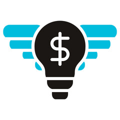 Angel Investor Glyph Blue Grey Icon