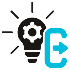 Exit Strategy Glyph Blue Grey Icon