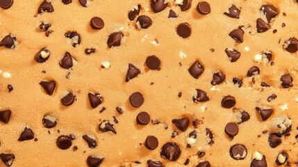 Close-up texture of crumbly cookie with chocolate chips for dessert design