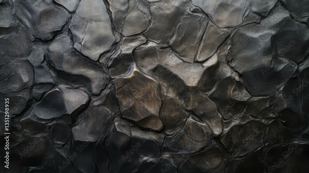 Leinwandbilder Fossilized dinosaur bone texture with chaotic patterns and natural details