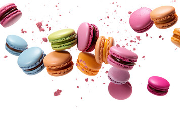 colorful macaroons on a wooden background