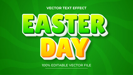 Naklejka premium Easter Day text effect editable 3d vector realistic