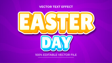 Fototapeta premium Happy Easter Text Effect 3D Textured Style Editable Text Effect
