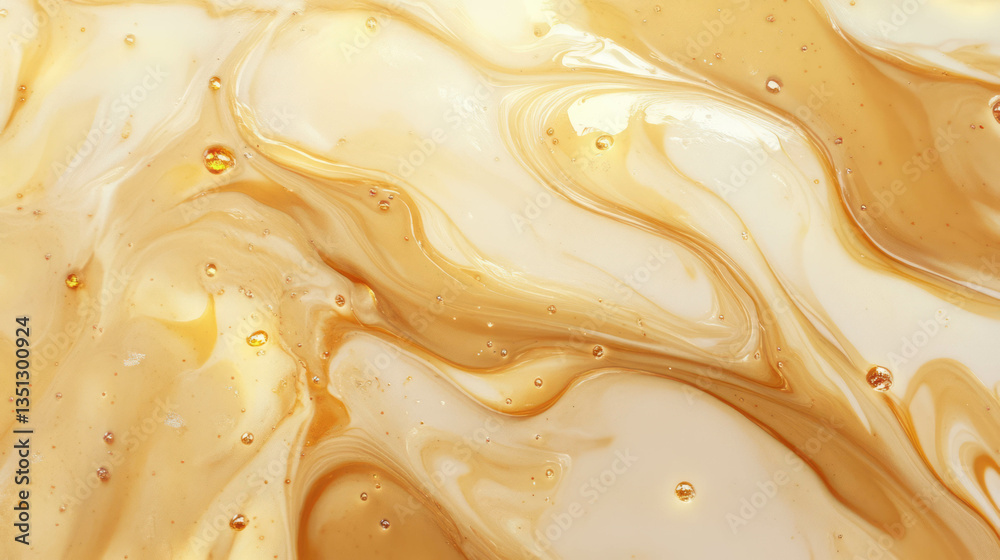 Poster smooth creamy peanut butter and honey texture for culinary design