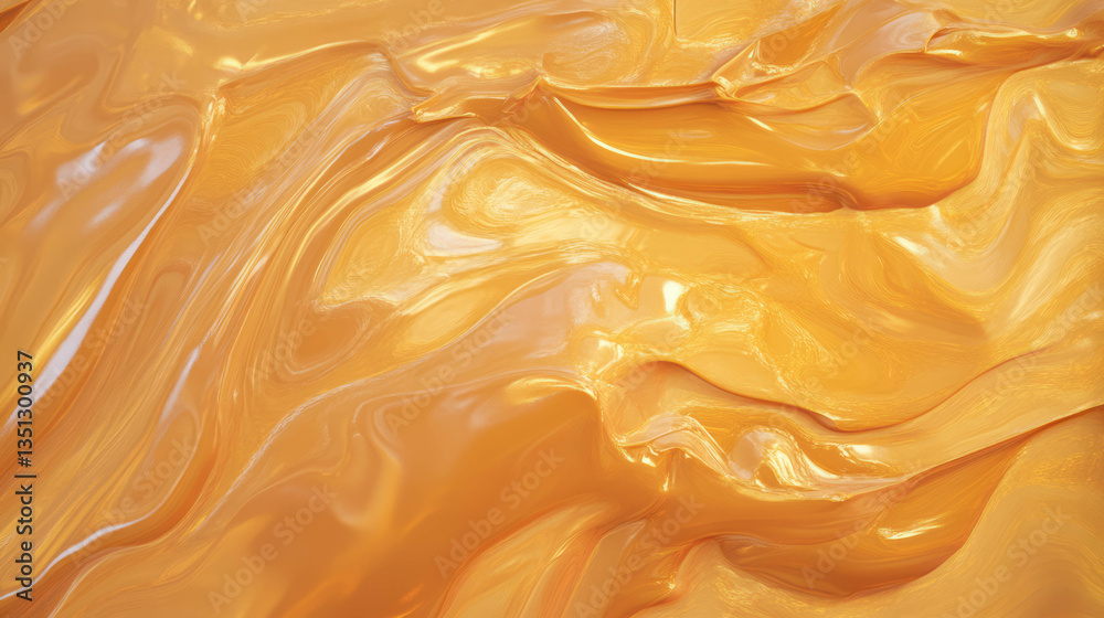 Poster Texture of smooth creamy peanut butter and honey for food design and background use