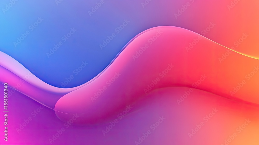 Poster abstract colorful background with smooth curves and waves
