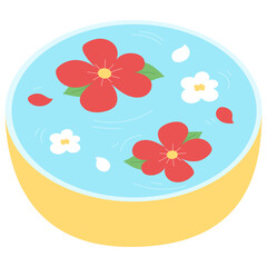 Yellow bowl with flower hand drawn 