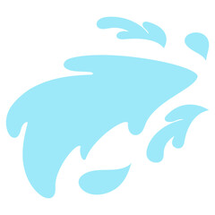 Blue water splash hand drawn 